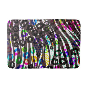 Tapis De Bain Motif funky multi-imprimé animal couleurs vives