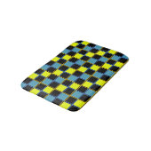 Tapis De Bain Motif géométrique à damiers bleu jaune (Angle)