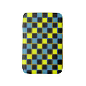 Tapis De Bain Motif géométrique à damiers bleu jaune (Devant (Vertical))