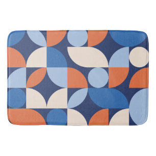 Tapis De Bain Motif géométrique Abstrait bleu orange