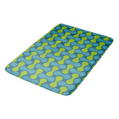 Tapis De Bain Motif géométrique Abstrait rétro en bleu et vert (Angle)