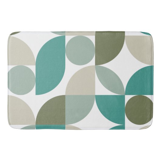 Tapis De Bain Motif géométrique abstrait vert sarcelle (Devant)