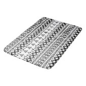 Tapis De Bain Motif géométrique Aztec noir et blanc (Angle)
