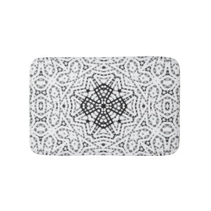 Tapis De Bain Motif géométrique blanc et noir