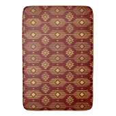 Tapis De Bain Motif géométrique de l'ikat ethnique rouge et or (devant Vertical)
