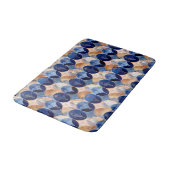 Tapis De Bain Motif géométrique de luxe bleu élégant et or rose (Angle)