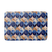 Tapis De Bain Motif géométrique de luxe bleu élégant et or rose (Devant)