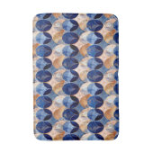 Tapis De Bain Motif géométrique de luxe bleu élégant et or rose (Devant (Vertical))