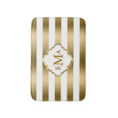 Tapis De Bain Motif géométrique des bandes d'or monogrammes (Devant (Vertical))