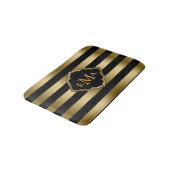 Tapis De Bain Motif géométrique des bandes d'or monogrammes (Angle)