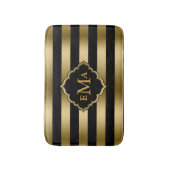 Tapis De Bain Motif géométrique des bandes d'or monogrammes (Devant (Vertical))