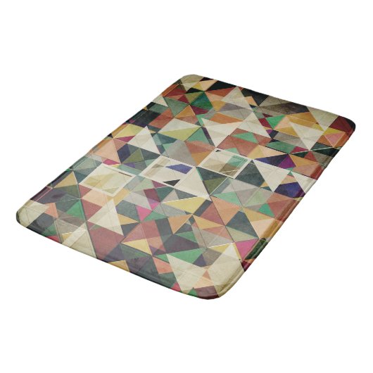 Tapis De Bain Motif géométrique des tons de la Terre (Angle)