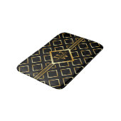 Tapis De Bain MOTIF géométrique en or FAUX avec Monogramme sur N (Angle)