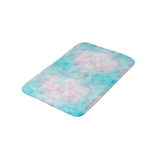 Tapis De Bain Motif géométrique en verre Iridescente (Angle)