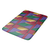 Tapis De Bain Motif géométrique Gold violet vert rouge (Angle)
