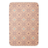Tapis De Bain Motif géométrique interversible rose et bleu rétro (devant Vertical)