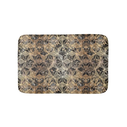 Tapis De Bain Motif géométrique marbre et or (Devant)