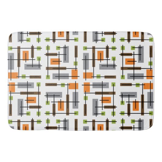 Tapis De Bain Motif géométrique moderne du milieu du siècle (Devant)