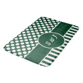 Tapis De Bain Motif géométrique moderne vert Monogramme (Angle)