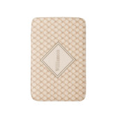 Tapis De Bain Motif géométrique Monogramme Crème Beige Diamond (Devant (Vertical))