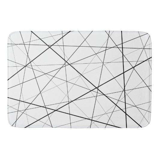 Tapis De Bain Motif géométrique noir et blanc (Devant)