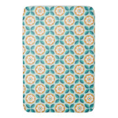 Tapis De Bain Motif géométrique rétro Turquoise Aqua Orange Flor (devant Vertical)