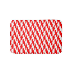 Tapis De Bain Motif géométrique rouge et blanc