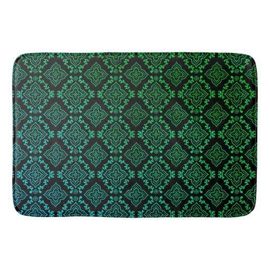 Tapis De Bain Motif géométrique vert / Impression indienne (Devant)