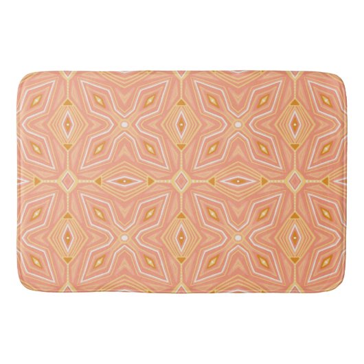 Tapis De Bain Motif géométrique Zigzags en or rose (Devant)