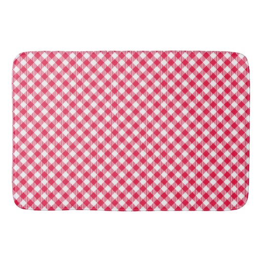 Tapis De Bain Motif Gingham Rouge et Blanc Classique Rustique (Devant)
