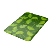 Tapis De Bain Motif Ginkgo sur vert foncé (Angle)