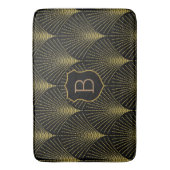 Tapis De Bain Motif Gold Art déco avec Monogramme (devant Vertical)