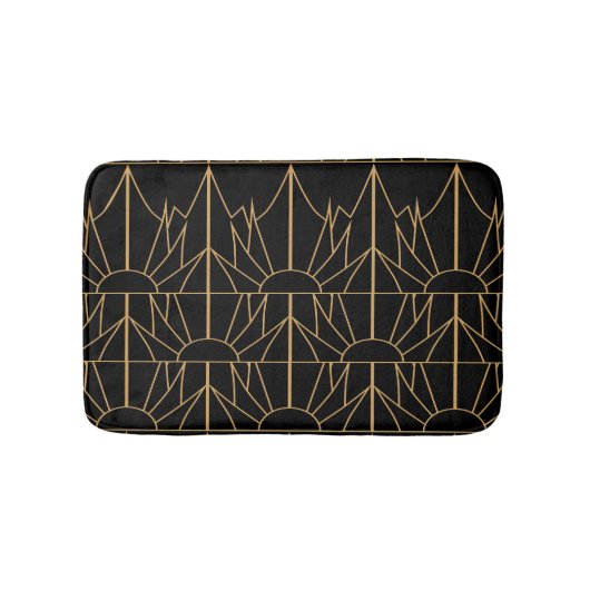 Tapis De Bain Motif Gold et Black Art Déco (Devant)