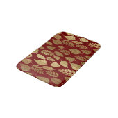 Tapis De Bain Motif Gold et Red Leaf (Angle)
