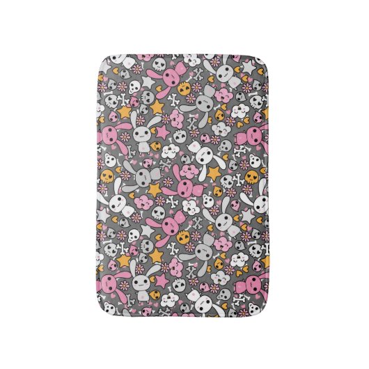 Tapis De Bain motif gris de kawaii (Devant (Vertical))