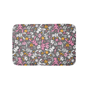 Tapis De Bain motif gris de kawaii