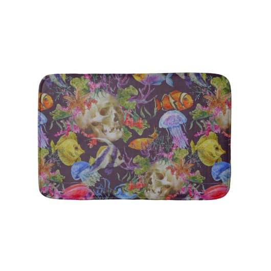 Tapis De Bain Motif grunge de vie marine (Devant)