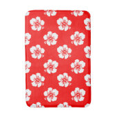 Tapis De Bain Motif Hawaïen Hibiscus Rouge et blanc (Devant (Vertical))