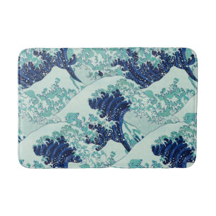 Tapis De Bain Motif Hokusai Blue Waves