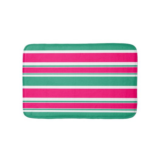 Tapis De Bain Motif horizontal rayé rouge-vert (Devant)