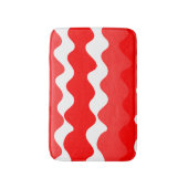 Tapis De Bain Motif horizontal rouge et blanc ondulé (Devant (Vertical))