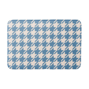 Tapis De Bain Motif Houndstooth Blue+Cream