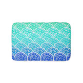 Tapis De Bain Motif japonais Waves Blue Green Gradient (Devant)
