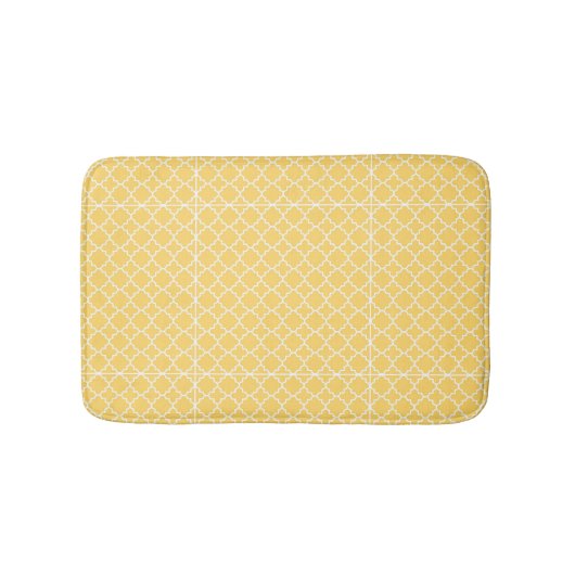 Tapis De Bain Motif jaune de Quatrefoil (Devant)