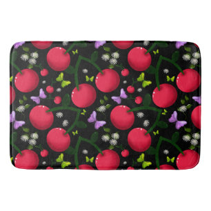 Tapis De Bain Motif joli papillon Cerise, Fruit Kawaii brillant