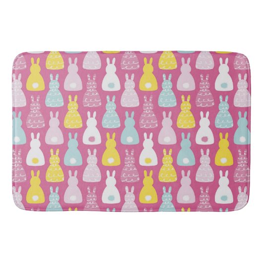 Tapis De Bain Motif lapin lapin de Pâques rose mignon (Devant)