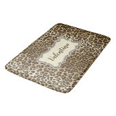 Tapis De Bain Motif Leopard classique avec nom personnalisé (Angle)