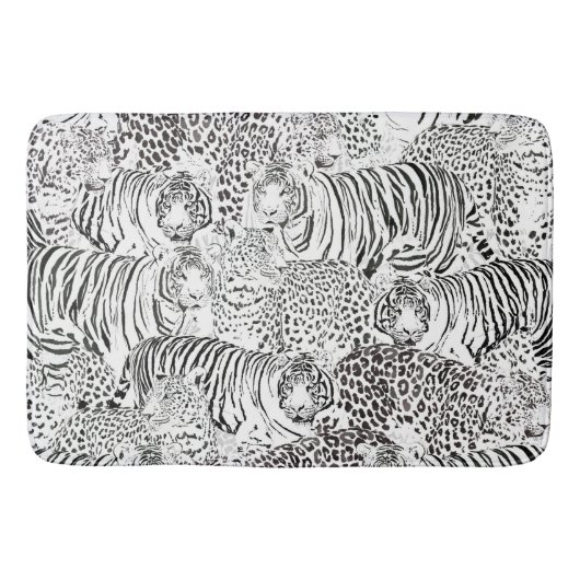 Tapis De Bain Motif Léopard Noir Tigre Animaux (Devant)