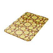 Tapis De Bain Motif Mandala, tons marron et or (Angle)