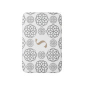 Tapis De Bain Motif Mandalas Gris Monogramme (Devant (Vertical))